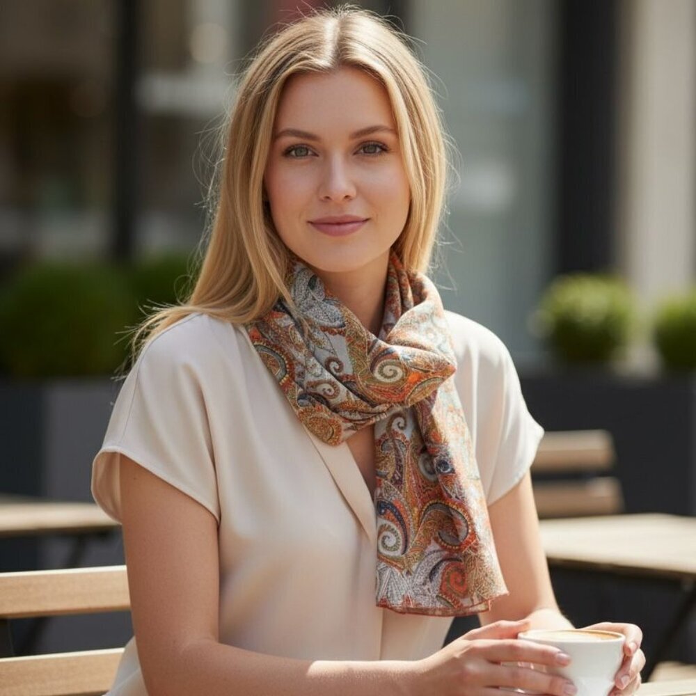 ROSA FAIA Paris Paisley Scarf – Made in France - Picture 3 of 4